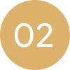 Beige circle with white “02” on black